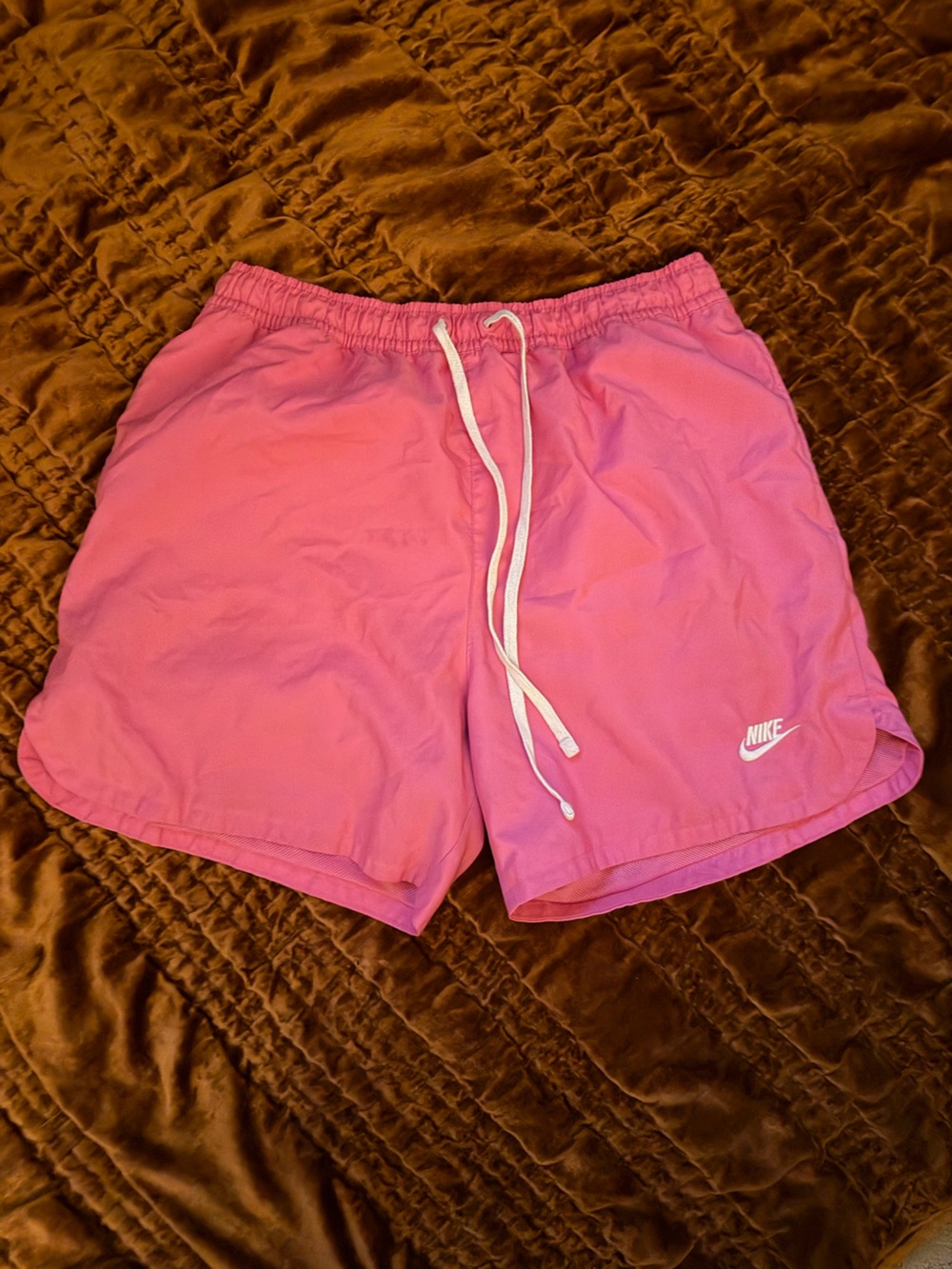 Nike Men’s Bright Pink Athletic Shorts with Drawstring.